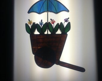 Stained Glass Suncatchr - Flowercart (416)