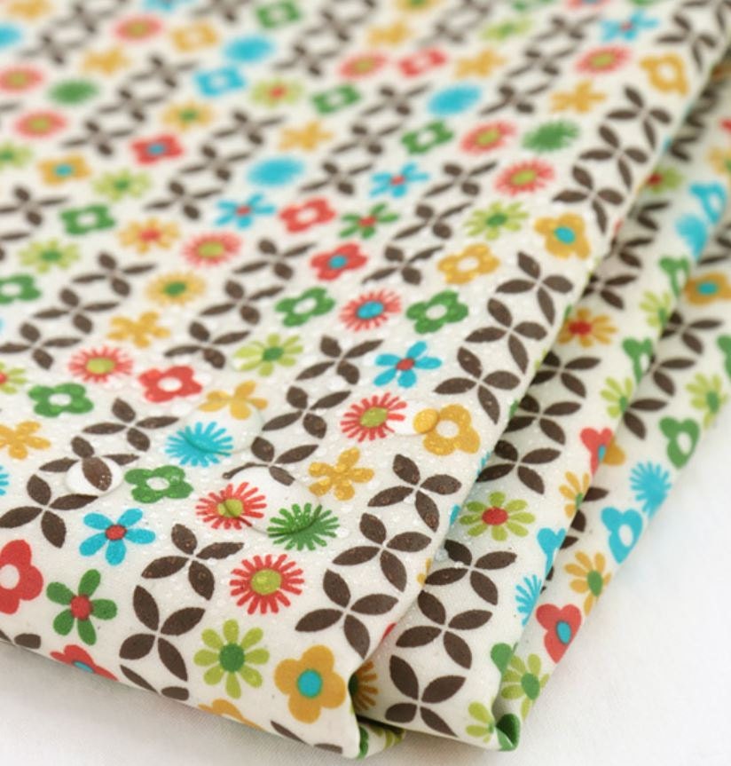 Laminated Cotton Fabric Blossom Yellow Green By The Yard
