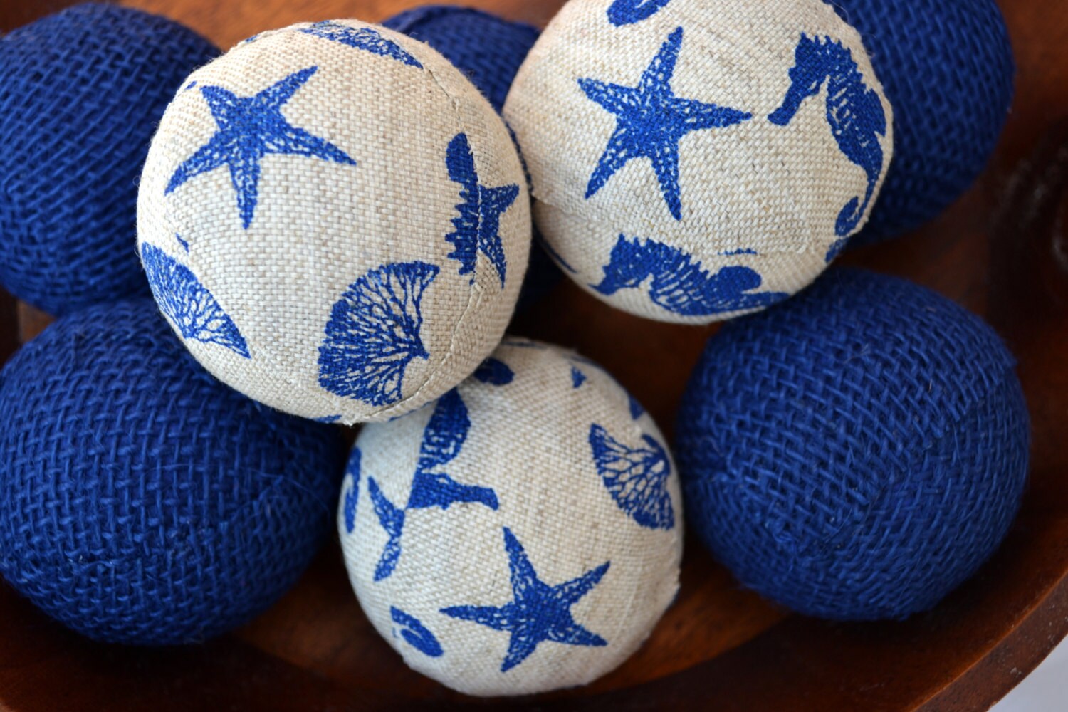 NAUTICAL Burlap Decorative Balls