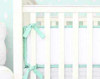 Mint and White Baby Bumpers | Micah's Mint Collection