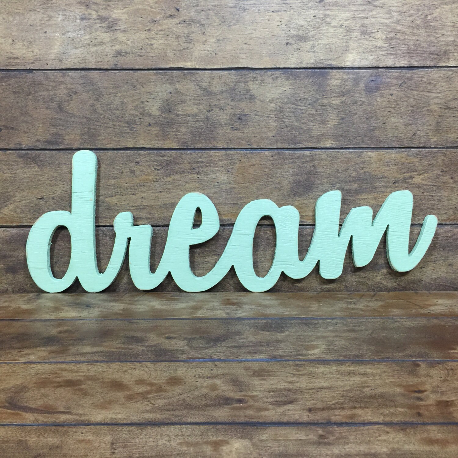 Dream Sign Blue Antiqued Distressed Bedroom Office Living Room