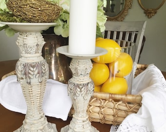 Shabby Chic Candle Holders French Wedding Table Centerpiece Ornate Decorative Candlestick holder