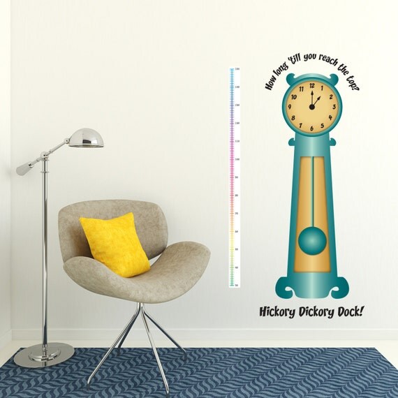 Grandfather Clock Height Chart Wall Sticker Growth Chart