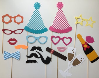 Birthday Celebration Birthday Photo Booth Props Holiday Photobooth Props Set of 20