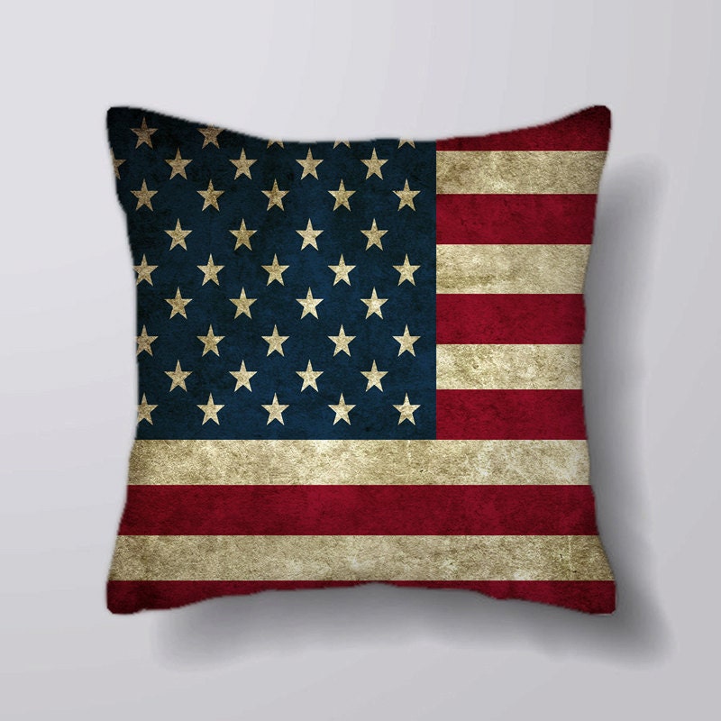 Americian USA American Flag Cushion Fabric Panel Or Case or