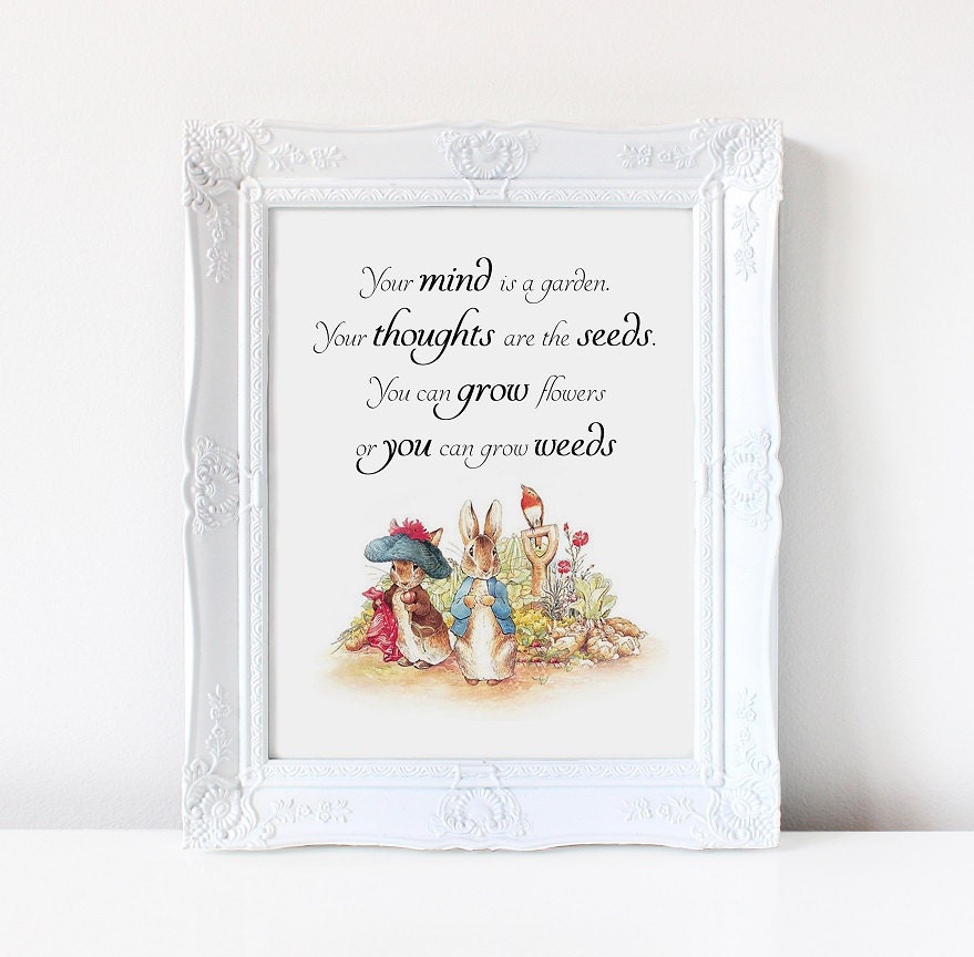 Inspirational quote Beatrix Potter illustration Peter