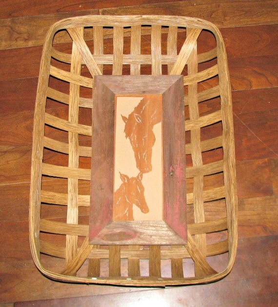 Rectangular Tobacco Basket Oblong Wall Basket by BenlynnsTreasures