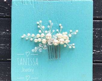 Imitated pearl hair comb, bridesmaid hairpiece, bridal hair comb, wedding hair comb, bridesmaid hair comb, wedding hairpiece