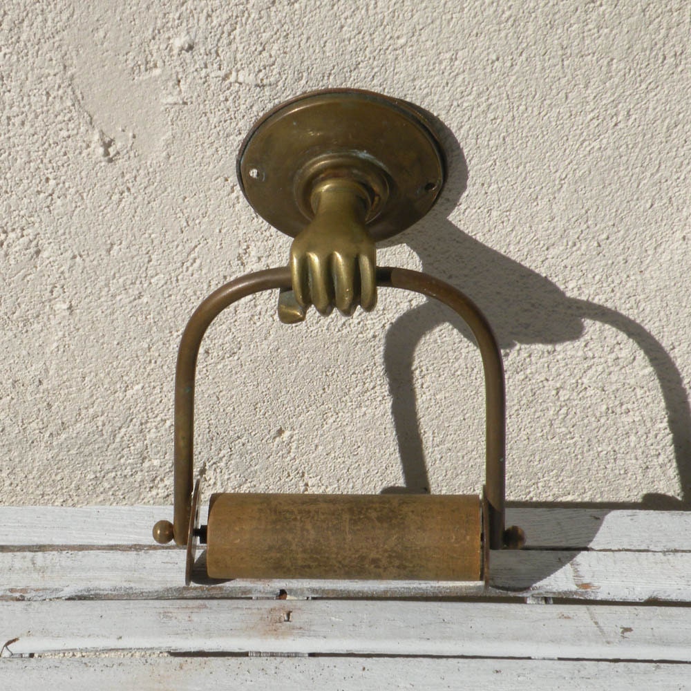 French vintage toilet paper holder brass toilet by LaBonneVie72