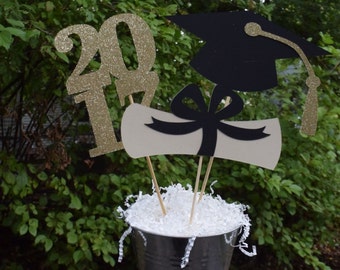 2017 Graduation Table Centerpiece, Graduation Party Decorations, Gold or Silver Graduation Party Centerpiece, Graduation Table Decorations