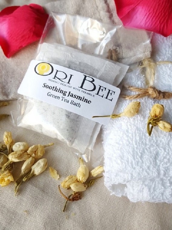 JASMINE Green Tea Bath Soak with Rose petals Epsom salt