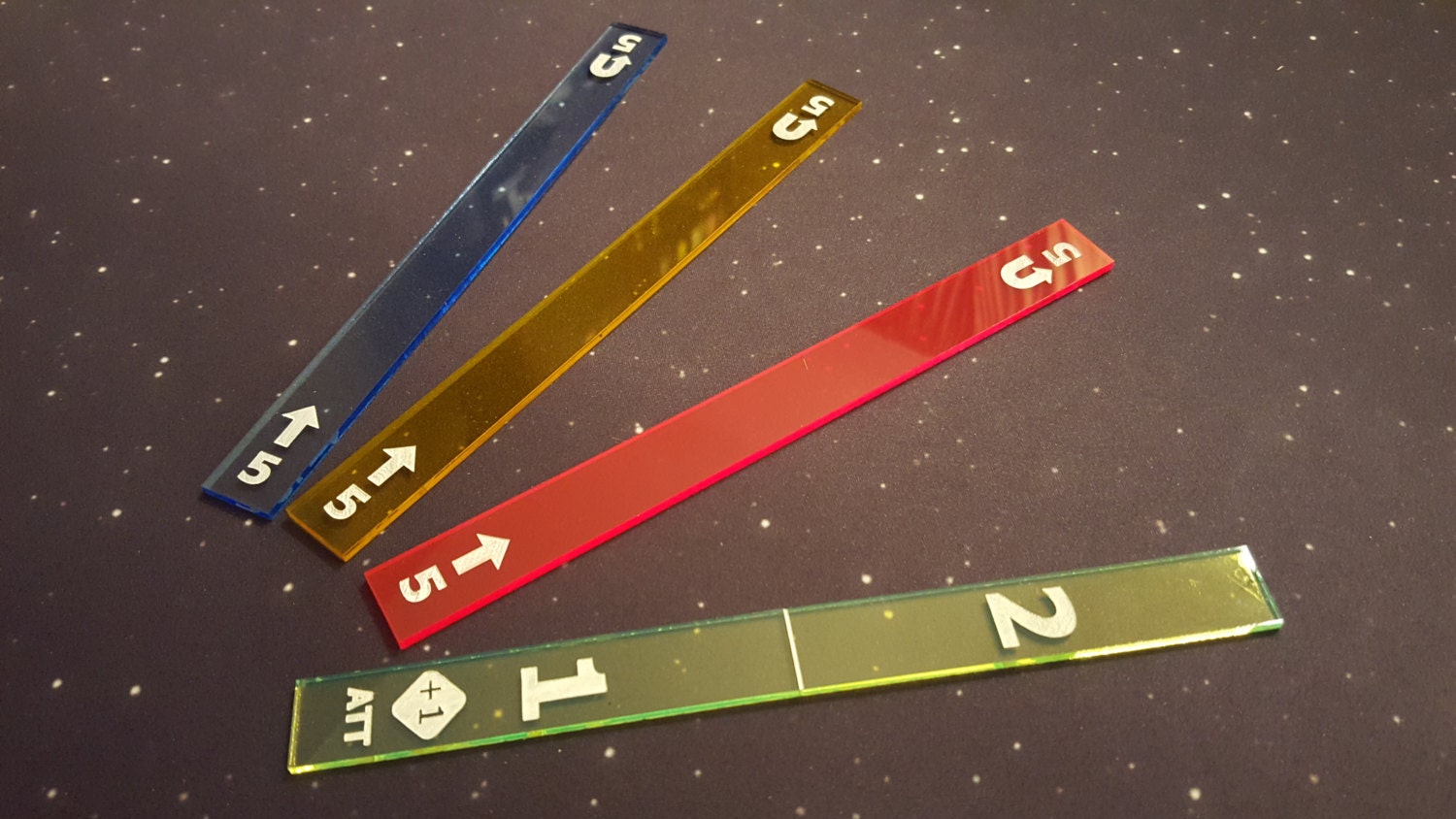 XWing Miniatures Maneuver Template set with wooden tray