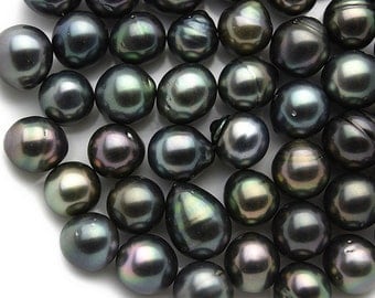 Oval, Rikitea - Loose Tahitian Pearls - (Dark Mix) AA Quality, sizes 10 to 11 mm (008) lot 246