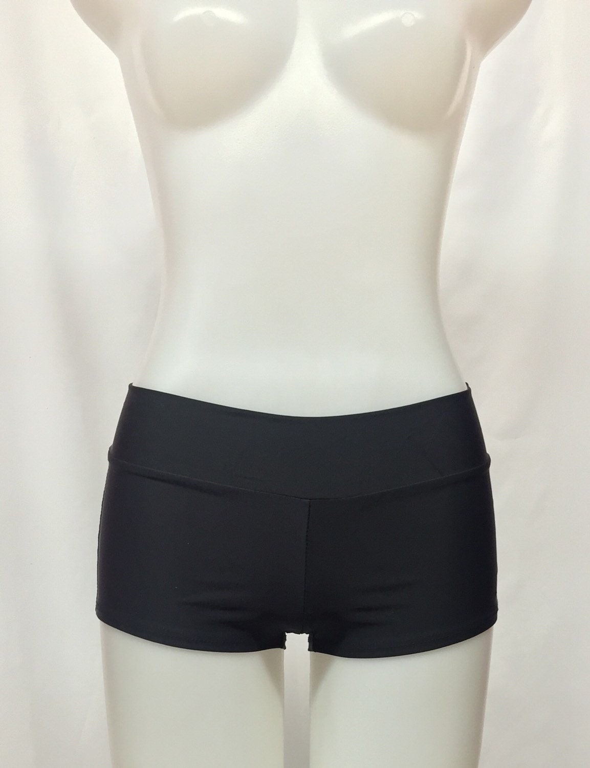 Women's Black Boy Shorts Black Shorts Black by RaveWonderlandStore