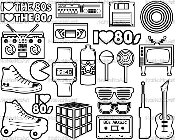 Download I Love The 80s V2 Monogram Cutting Files Svg Png Jpg Eps Dxf