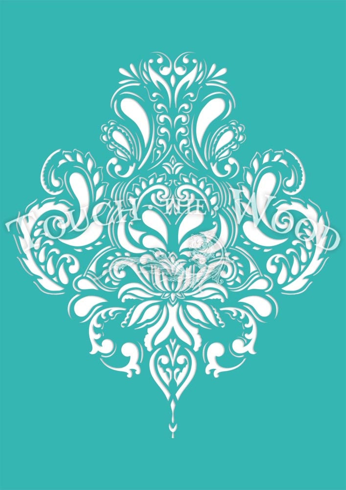 shabby chic stencil doodle damask wallpaper pattern