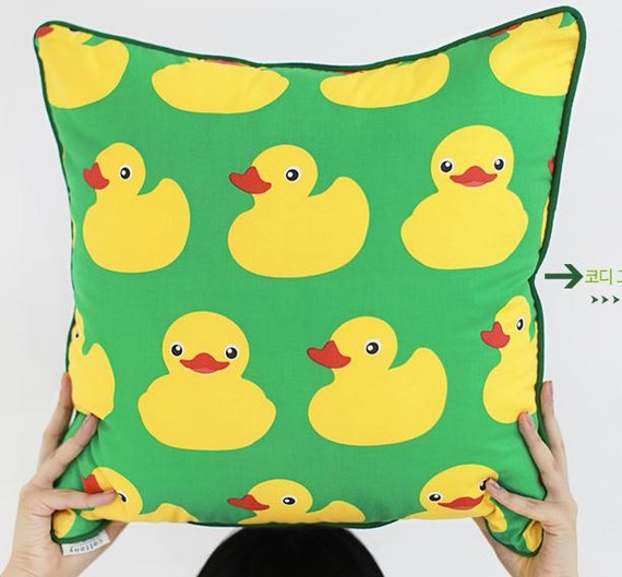 Cute Rubber Ducks Pattern Cotton Fabric by Yard Green