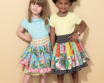 McCall's Sewing Pattern M7312 Children's/Girls' Ruffled Colorblock and Patchwork Skirts