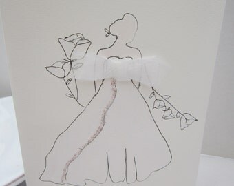 Groom to Bride card, hand painted card, mum to daughter, prom card, bride card, maid of honour card, handmade card, wedding card, bride gift