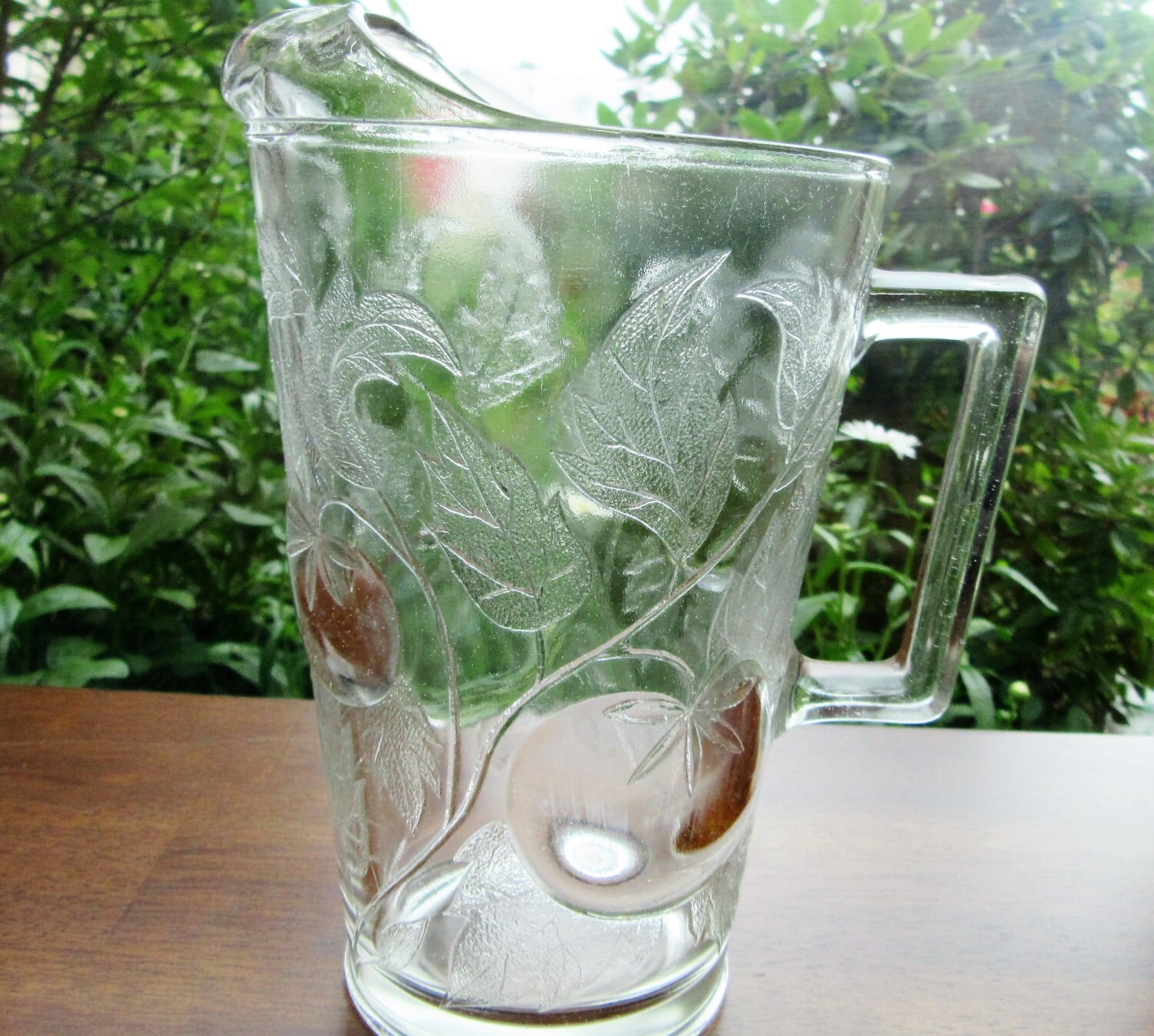 Pitcher Pressed Glass Pitcher Juice Pitcher B by PorcelainChinaArt