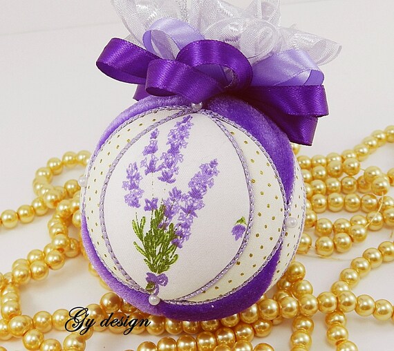 Items similar to Lavender Christmas tree ornaments kimekomi Christmas