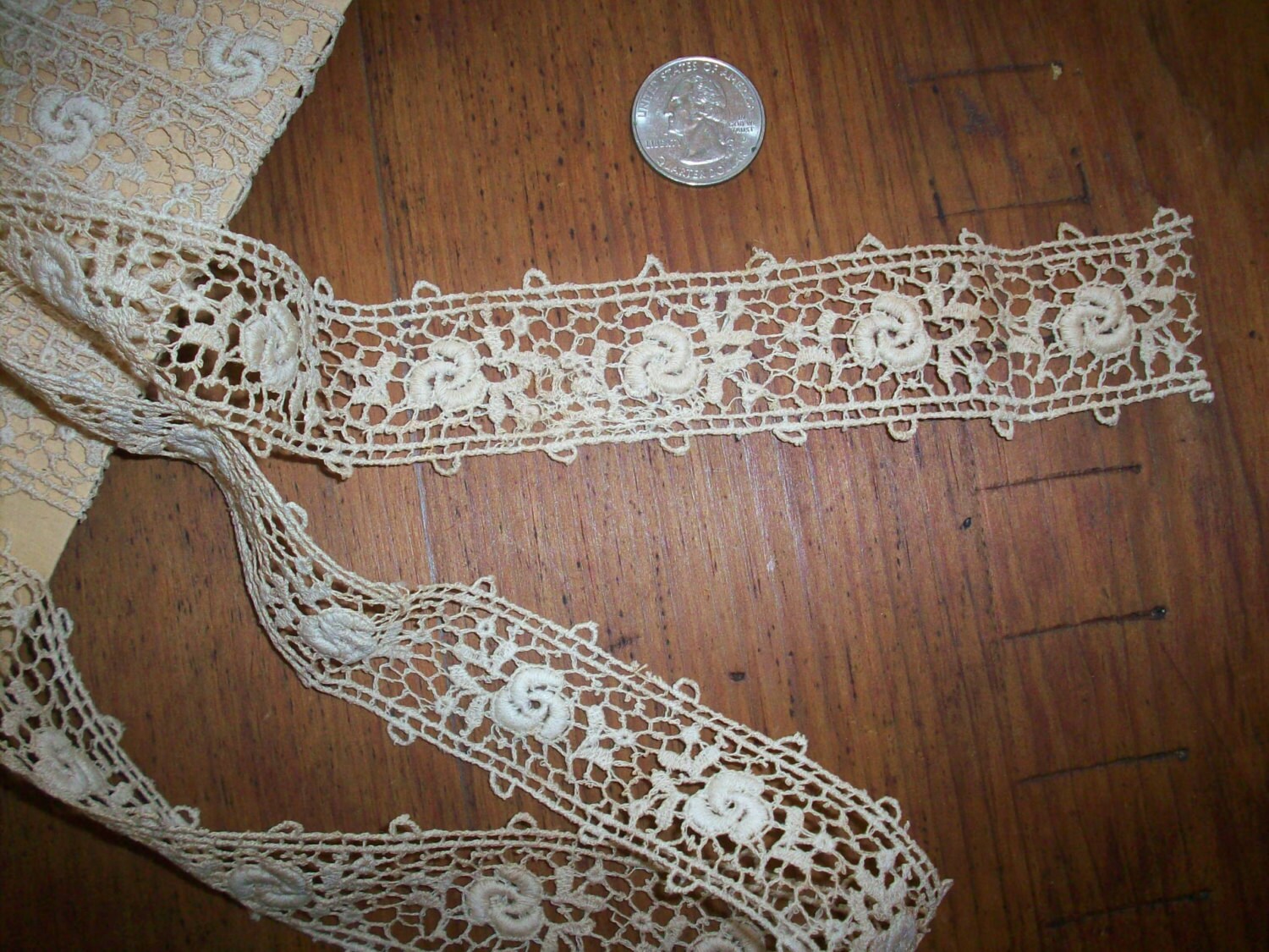 Antique lace french origin 1910 pure cotton vintage supplies