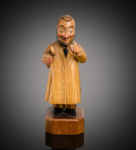 Anri Italian hand carved wood figurine General Practitioner