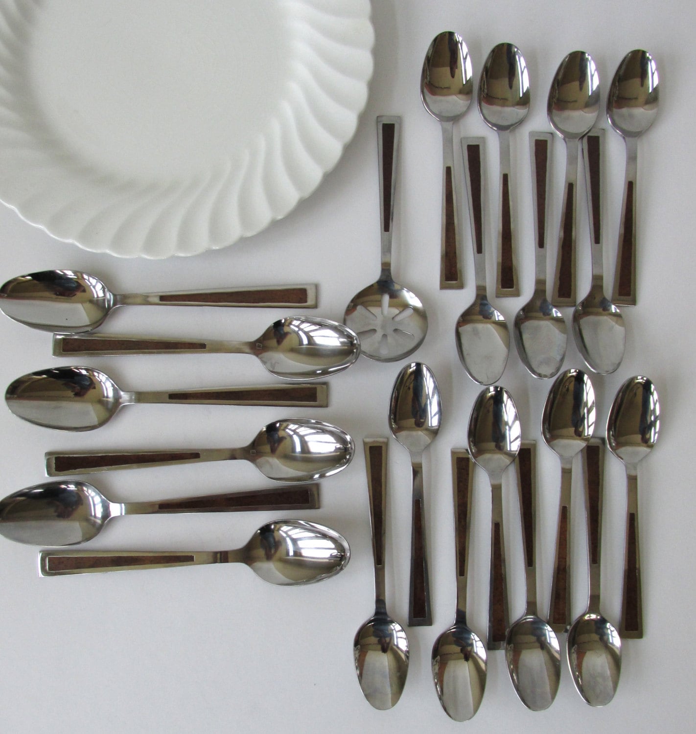 Vintage Mid Century Modern Flatware Danish Modern style wood