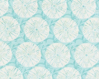Sea Urchin Fabric - Sea Urchin Shell in Aqua by Timeless Treasures - 1/2 Yard