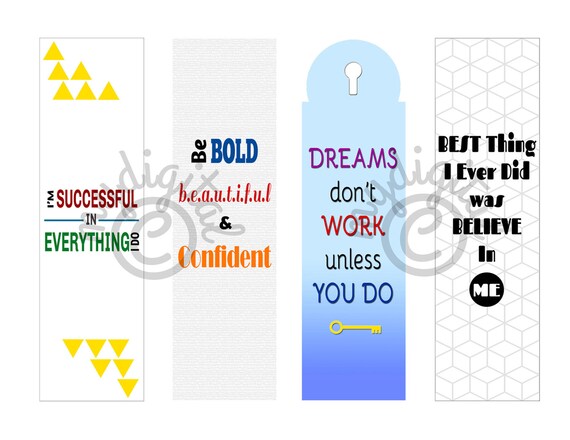 Items similar to Printable Bookmarks, Printable Quote, Motivational ...