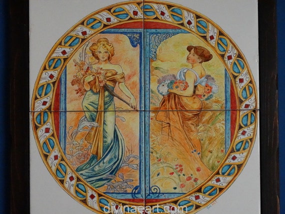 La primavera e l'estate ceramica artistica di salartceramics Mattonelle vietri prezzi