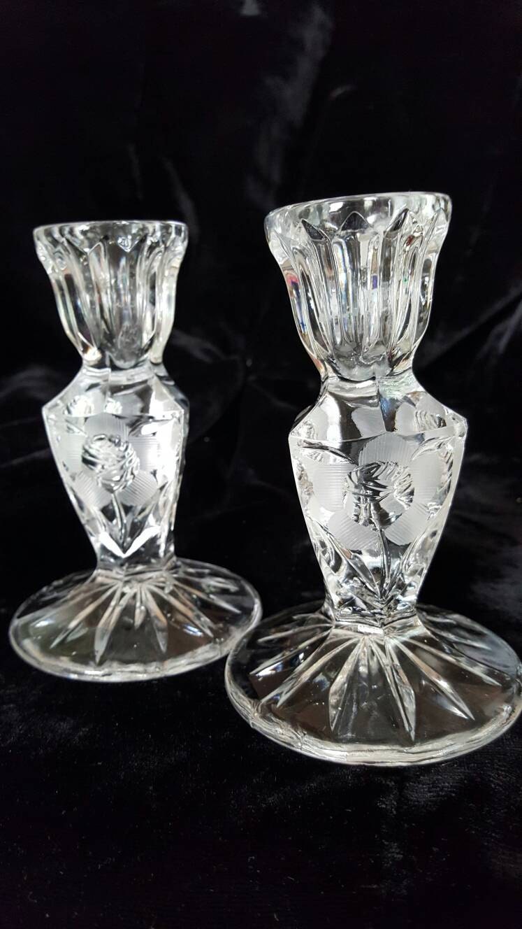 Lead Crystal Candlestick Holders