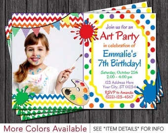 Art Birthday Invitation - Art Party Invitation