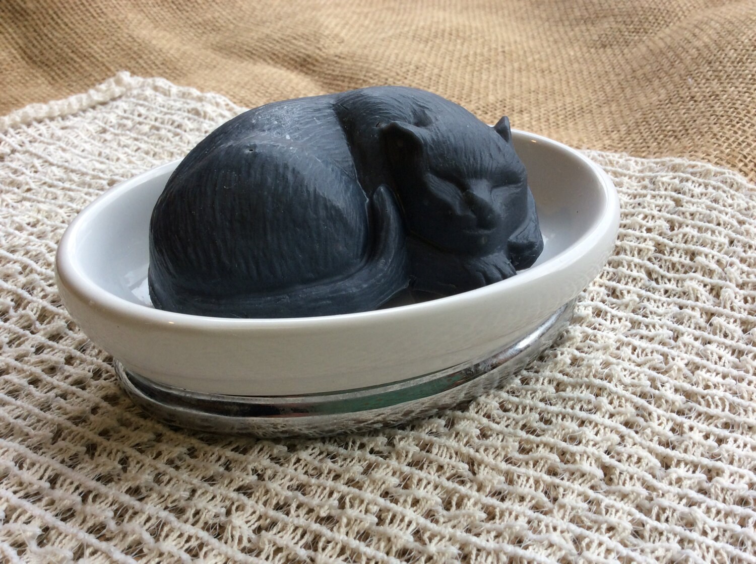 Activated Charcoal Cat Shaped Soap Detox Soap Peppermint