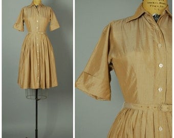Dulce de Leche dress • 1950s shirtwaist dress