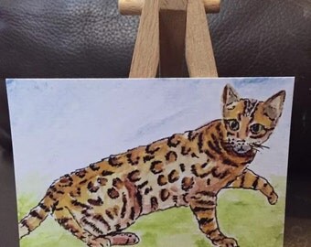 Bengal cat ACEO artcard professional digital print of my original painting