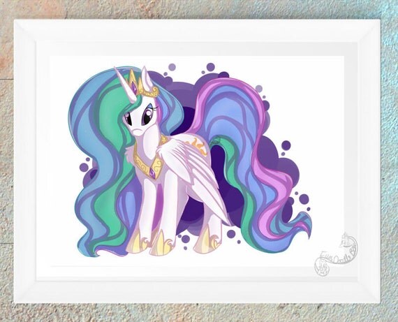 MLP My Little Pony FIM Princess Celestia Fan Art Print Gift