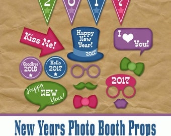 2017 New Years Eve Party Photo Booth Props - Printable Decorations and Banner - Over 35 Images - Digital Download - INSTaNT DOWNLoAd