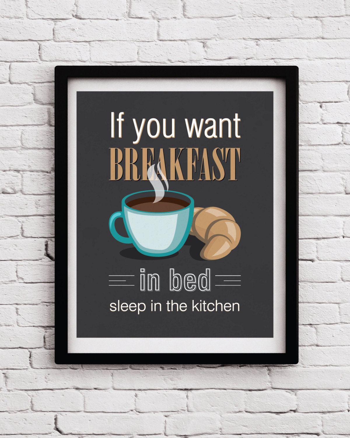 Breakfast Funny Quote Kitchen Poster Kitchen decor Kitchen