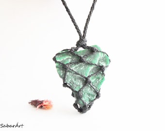 Jade necklace, raw jade necklace, Jadeite, raw green jade necklace, jade pendant, Imperial Jade, jade jewelry, emerald green