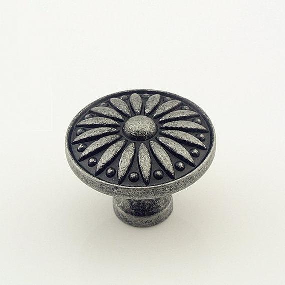 Antique Silver Knob Dresser Knobs / Retro Kitchen