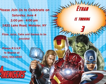 Avengers Birthday Invitation