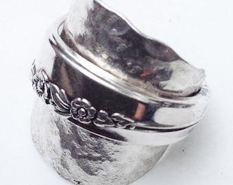 RESERVED FOR KYRA. Silver Spoon Ring,Antique Silver Ring, Silver Ring, Hammered Silver Ring, Thumb Ring, Vintage Silverware Ring