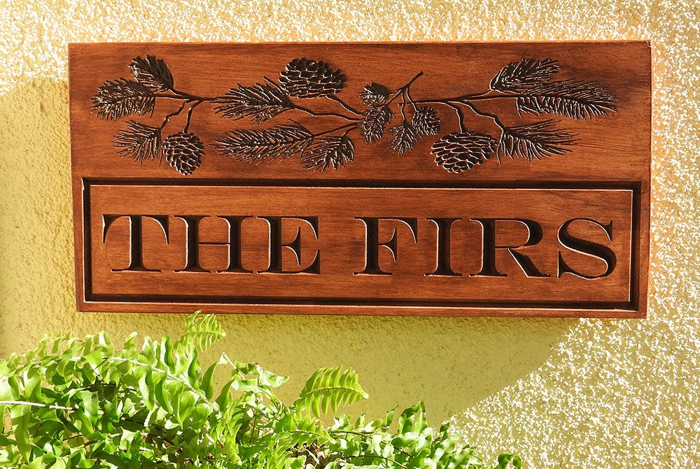 Personalised House Sign Carved wooden sign hardwood farm or