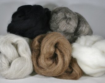 Natural wool roving bundle - 125g ~ natural felting wool - British breeds wool