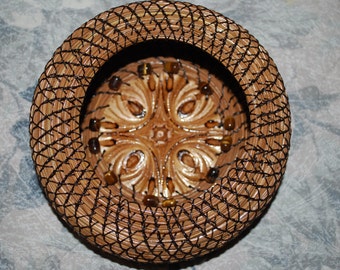 Pine Needle Basket "Tiger's Eye Den"