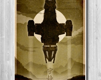 Serenity Firefly poster, Serenity Firefly print, Serenity Firefly minimalist print, Captain Malcolm, Movie Poster