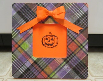 Halloween Decor-Halloween Picture Frame-Halloween Plaid Fluorescent Picture Frame-Fall Decor