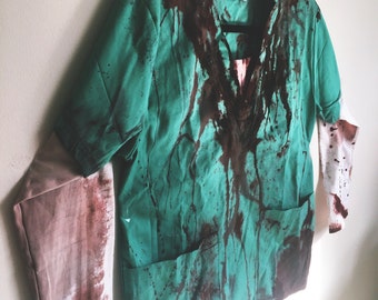 Zombie Scrubs, Size Medium, Walking Dead Deranged Dentist, Special FX Zombie Costume, Haunted House Costume, Zombie Doctor, Zombie Nurse, Ha