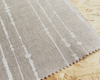 Linen Fabric- Modern Linen- Printed Linen- White- Beige- Natural Linen- Fabric By The Metre- Botanical Fabric- Linen- Scandinavian Linen